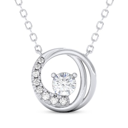 THE LEO Diamond Circle Necklace 1/4 ct tw 14K White Gold 19"