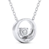 Thumbnail Image 3 of THE LEO Diamond Circle Necklace 1/4 ct tw 14K White Gold 19"