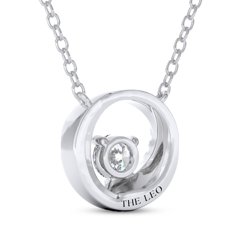 Main Image 3 of THE LEO Diamond Circle Necklace 1/4 ct tw 14K White Gold 19"