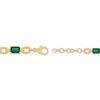 Thumbnail Image 3 of STUDIO BY KAY Emerald-Cut Lab-Created Emerald Link Bracelet 24K Yellow Gold Vermeil Sterling Silver 7.75"
