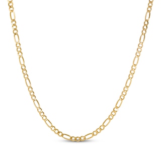 4.8mm Diamond-Cut Figaro Chain Necklace Solid 10K Yellow Gold 24"