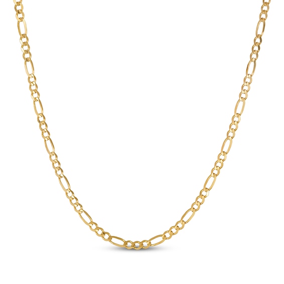4.8mm Diamond-Cut Figaro Chain Necklace Solid 10K Yellow Gold 24"