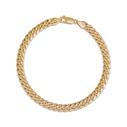 5.25mm Cuban Curb Chain Necklace Semi-Solid 10K Yellow Gold 24"