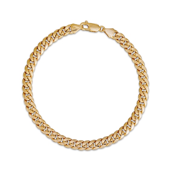 5.25mm Cuban Curb Chain Necklace Semi-Solid 10K Yellow Gold 24"