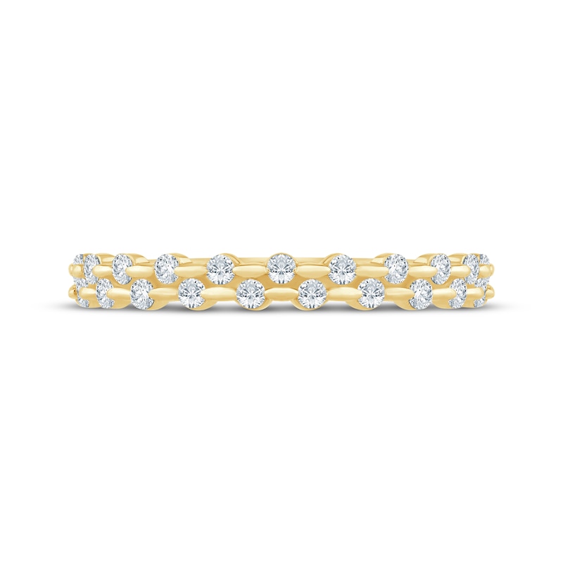 Main Image 3 of Monique Lhuillier Bliss Lab-Grown Diamond Two-Row Wedding Band 3/8 ct tw 18K Yellow Gold
