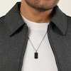 Thumbnail Image 5 of Twelve Crowns Men's Natural Black Spinel Textured Tag Necklace Sterling Silver with Black Rhodium Plate 24"
