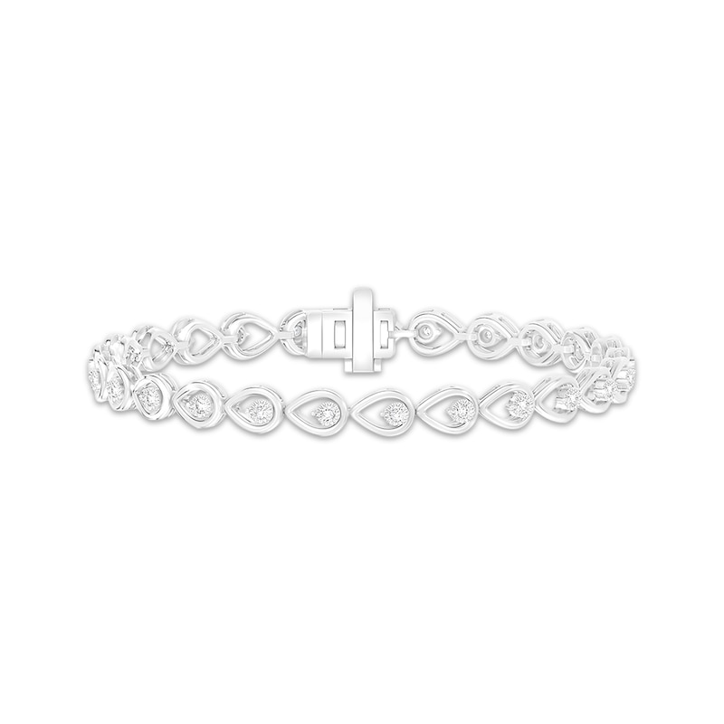 Main Image 1 of KAY Lab-Grown Diamonds Teardrop Link Bracelet 1/4 ct tw Sterling Silver 7"