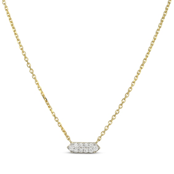 STUDIO BY KAY Lab-Grown Diamond Pointed Bar Necklace 1/10 ct tw 24K Yellow Gold Vermeil Sterling Silver 18"