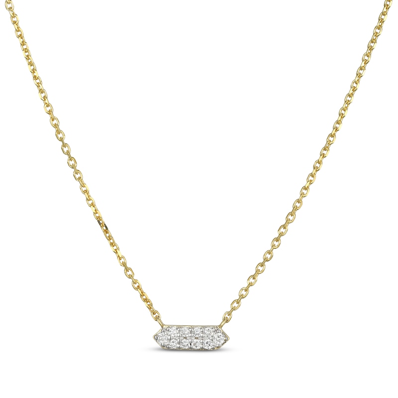 Main Image 1 of STUDIO BY KAY Lab-Grown Diamond Pointed Bar Necklace 1/10 ct tw 24K Yellow Gold Vermeil Sterling Silver 18"