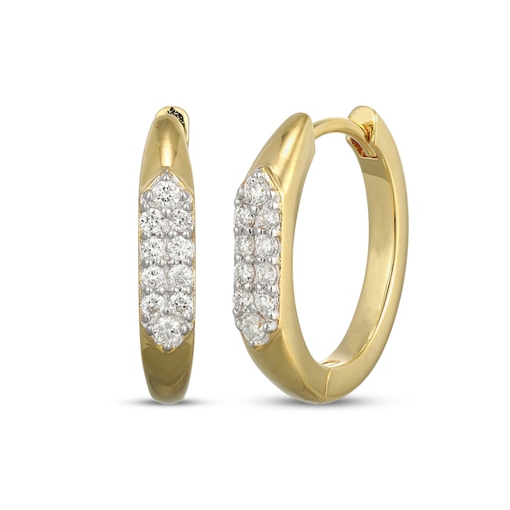 STUDIO BY KAY Lab-Grown Diamond Hoop Earrings 1/5 ct tw 24K Yellow Gold Vermeil Sterling Silver