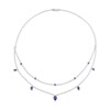 Thumbnail Image 1 of Pear-Shaped Blue & White Lab-Created Sapphire Layered Necklace Sterling Silver 18"