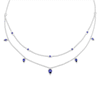 Thumbnail Image 2 of Pear-Shaped Blue & White Lab-Created Sapphire Layered Necklace Sterling Silver 18"