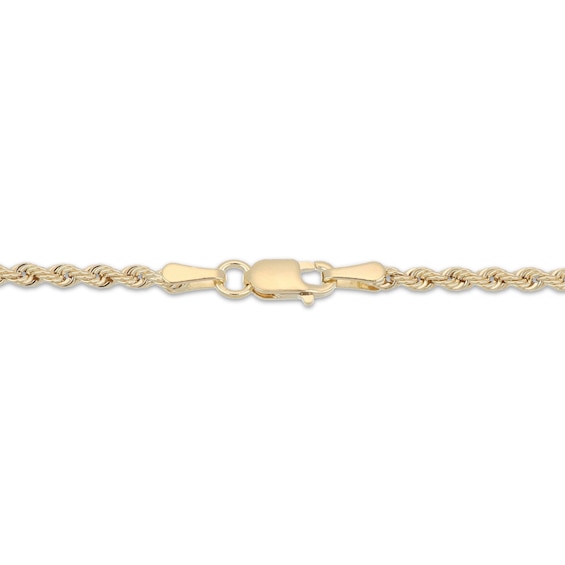 Thumbnail Image 3 of Graduated Rope Chain Bracelet Hollow 10K Yellow Gold 7.5"