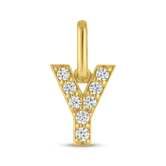 STUDIO BY KAY Lab-Grown Diamond Initial Y Charm 1/15 ct tw 24K Yellow Gold Vermeil Sterling Silver