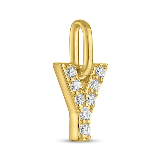 Thumbnail Image 2 of STUDIO BY KAY Lab-Grown Diamond Initial Y Charm 1/15 ct tw 24K Yellow Gold Vermeil Sterling Silver