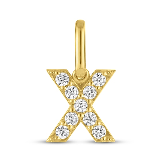 STUDIO BY KAY Lab-Grown Diamond Initial X Charm 1/10 ct tw 24K Yellow Gold Vermeil Sterling Silver