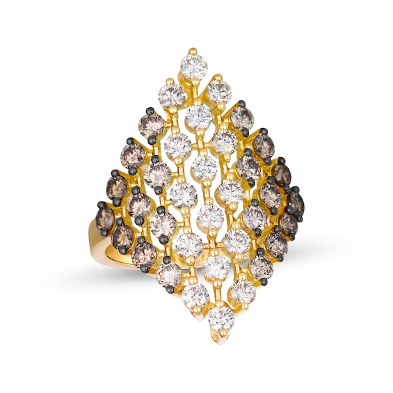 Le Vian Chocolate Ombré Diamonds Mesh Ring 2-3/8 ct tw 14K Honey Gold