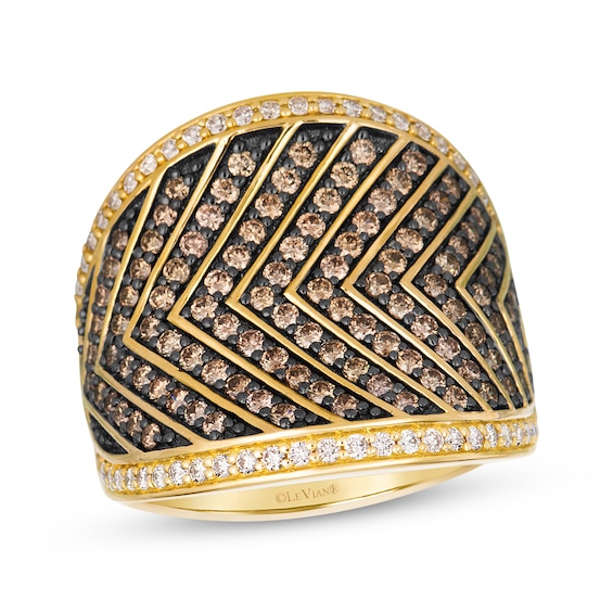 Le Vian Diamond Concave Chevron Ring 1-1/5 ct tw 14K Honey Gold