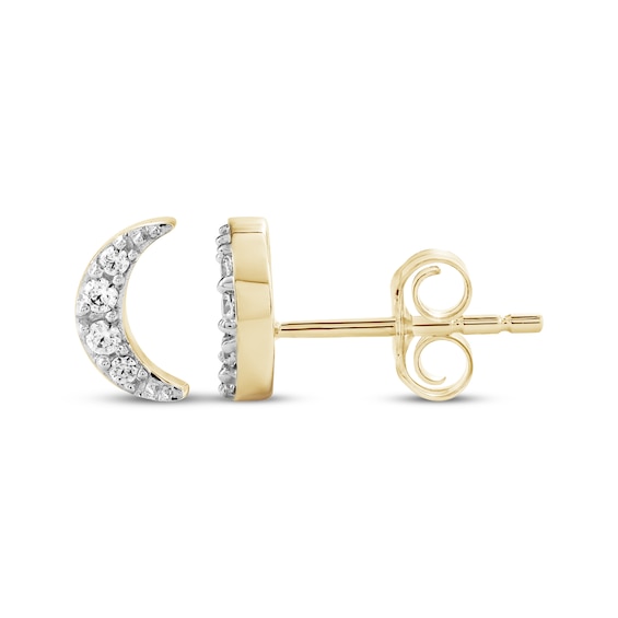 KAY Lab-Grown Diamonds Crescent Moon Stud Earrings 1/15 ct tw 10K Yellow Gold