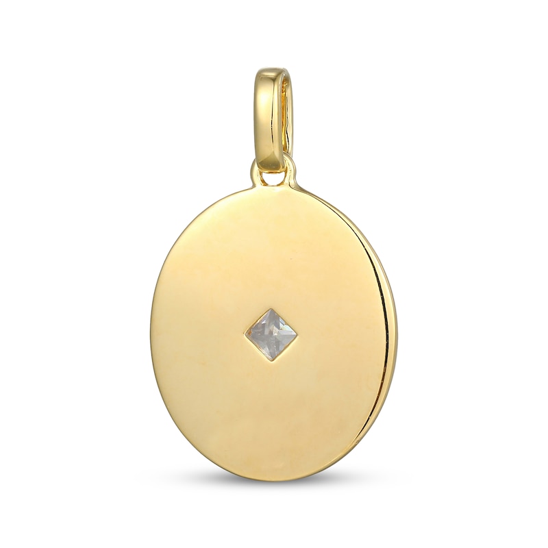 Main Image 3 of STUDIO BY KAY Princess-Cut Lab-Grown Diamond Solitaire Oval Sunburst Charm 1/3 ct tw 24K Yellow Gold Vermeil Sterling Silver