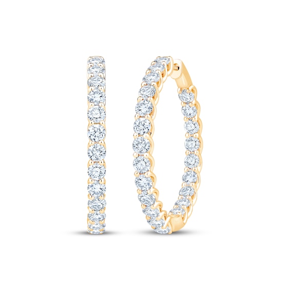 KAY Lab-Grown Diamonds Inside-Out Trellis Hoop Earrings ct tw 10K Yellow Gold