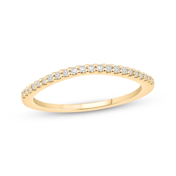 Now + Forever Lab-Grown Diamonds Contour Anniversary Ring 1/8 ct tw 14K Yellow Gold