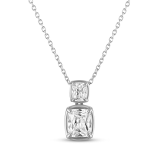 Neil Lane Artistry Cushion-Cut Certified Lab-Grown Diamond Tiered Necklace 1-1/2 ct tw 14K White Gold 18"