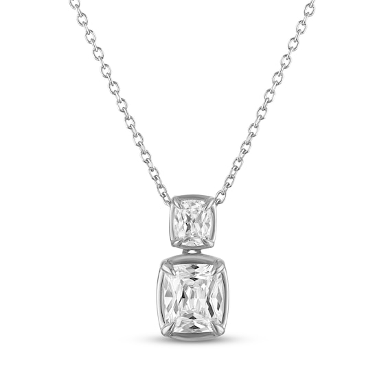 Neil Lane Artistry Cushion-Cut Certified Lab-Grown Diamond Tiered Necklace 1-1/2 ct tw 14K White Gold 18"
