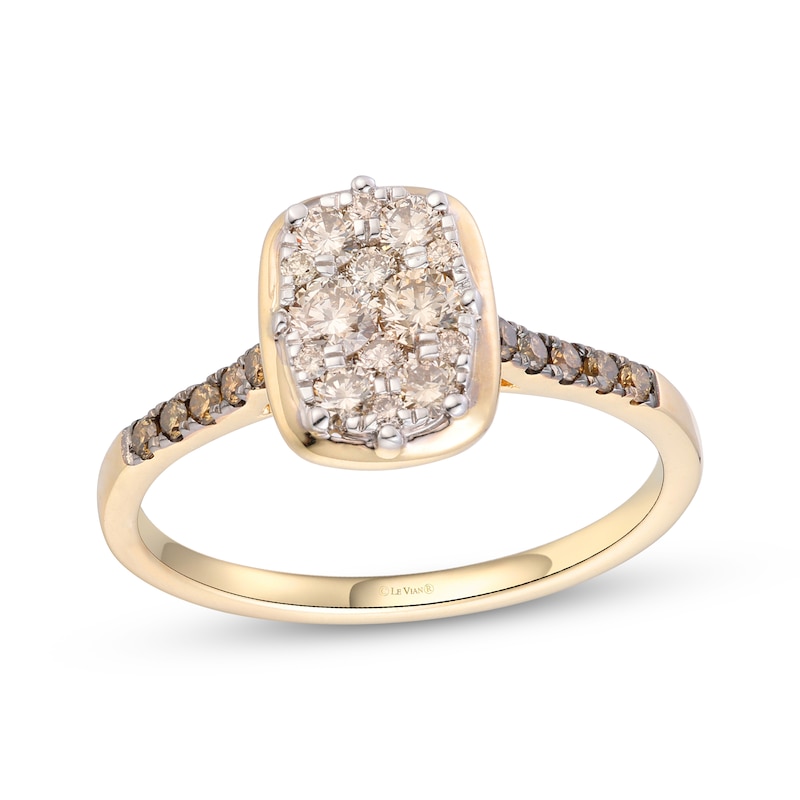 Main Image 1 of Le Vian Antique Cushion Cluster Ring 1/2 ct tw 14K Honey Gold