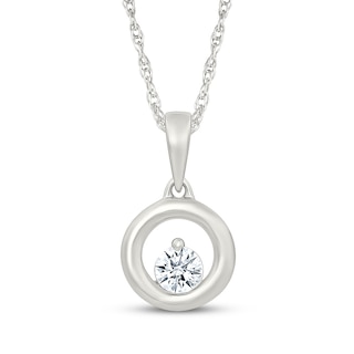 KAY Lab-Grown Diamonds Round-Cut Solitaire Circle Necklace 1/6 ct tw Sterling Silver (F/VS2) 18"
