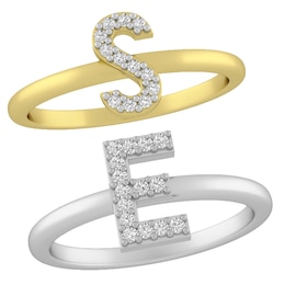 1/20 - 1/10 ct tw Diamond Initial Ring (1 Initial)