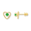 Thumbnail Image 0 of Children's Natural Emerald Earrings 14K Yellow Gold