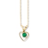 Thumbnail Image 0 of Natural Emerald Necklace 14K Yellow Gold 15"