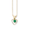 Thumbnail Image 1 of Natural Emerald Necklace 14K Yellow Gold 15&quot;