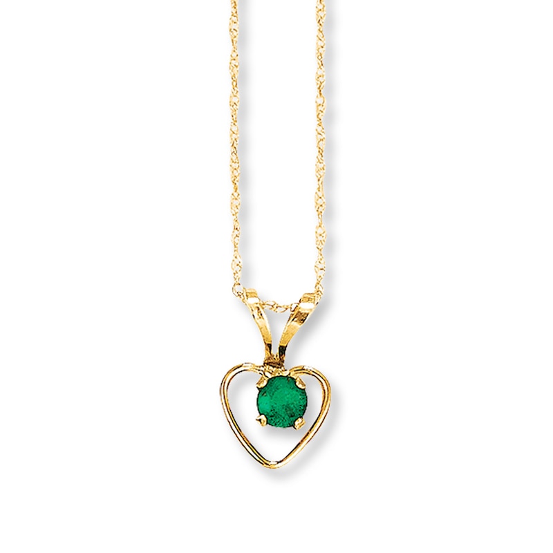 TETRA new year charm necklace in 18KT yellow gold with emerald and a chain  in 14KT yellow gold