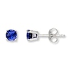 Thumbnail Image 0 of Lab-Created Sapphire 14K White Gold Earrings