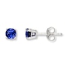 Thumbnail Image 1 of Lab-Created Sapphire 14K White Gold Earrings