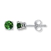 Thumbnail Image 0 of Lab-Created Emerald 14K White Gold Earrings