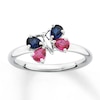 Thumbnail Image 0 of Stackable Butterfly Ring Lab-Created Gemstones Sterling Silver