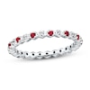 Thumbnail Image 1 of Stackable Ring Lab-Created Ruby&Diamond Sterling Silver