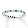 Thumbnail Image 1 of Stackable Ring Lab-Created Emeralds 1/20 ct tw Diamonds