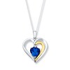 Thumbnail Image 1 of Heart Necklace Lab-Created Sapphire Sterling Silver/10K Gold