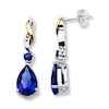 Thumbnail Image 1 of Lab-Created Sapphire Earrings Sterling Silver/10K Gold