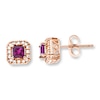 Thumbnail Image 0 of Natural Pink Sapphire Earrings with Diamonds 1/10 ct tw 10K Rose Gold