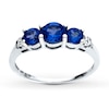 Thumbnail Image 1 of Lab-Created Sapphire Ring Diamond Accents 10K White Gold