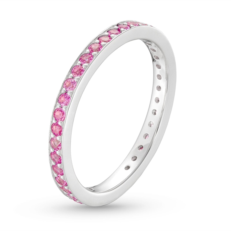 Main Image 2 of Stackable Ring Lab-Created Pink Sapphire Sterling Silver