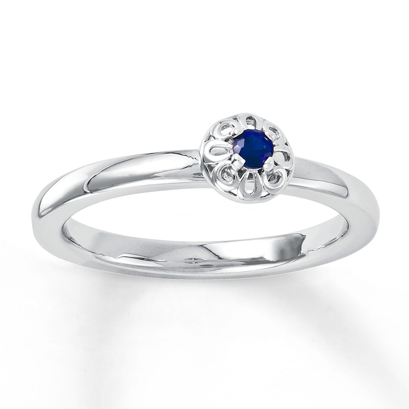 Main Image 1 of Stackable Ring Lab-Created Sapphire Sterling Silver