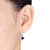 Thumbnail Image 2 of Sapphire Earrings 1/5 ct tw Diamonds 10K White Gold