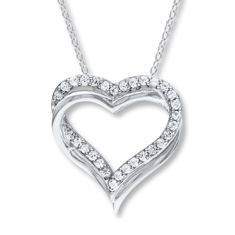 Main Image 1 of Lab-Created Sapphire Sterling Silver Necklace