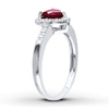 Thumbnail Image 1 of Lab-Created Ruby Ring 1/10 ct tw Diamonds Sterling Silver